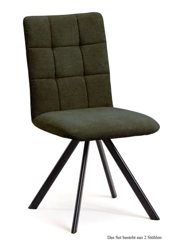 58 aufm Kessel ESSZIMMERSTUHL drehbar (2er-Set) Despa 47x91x60 Schwarz/Khaki