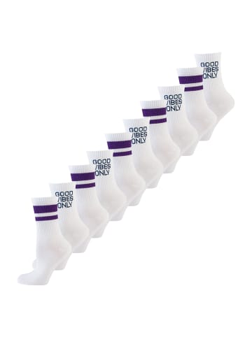Nur Die  Freizeitsocken Statement Socken mit Stickerei in Mix lila
