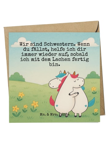 Mr. & Mrs. Panda Glückwunschkarte Einhörner Umarmen Design mit S... in Weiß