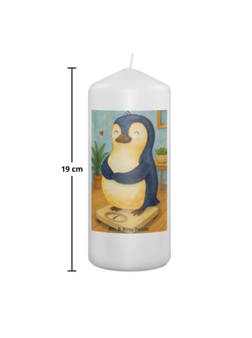 Mr. & Mrs. Panda Kerze Pinguin Diät Design ohne Spruch in Weiß
