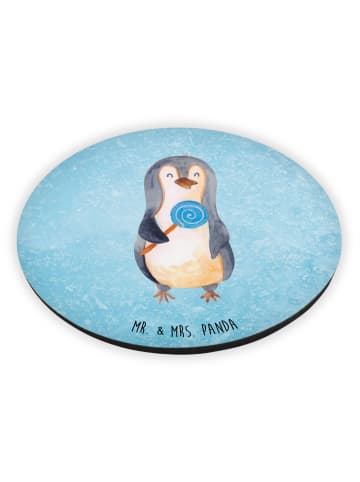 Mr. & Mrs. Panda Rund Magnet Pinguin Lolli ohne Spruch in Eisblau