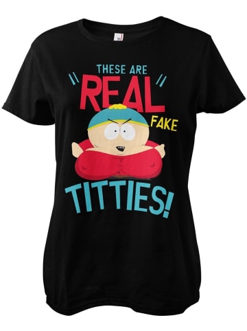 South Park Shirt "These Are Real Fake T*tt*es" in Schwarz