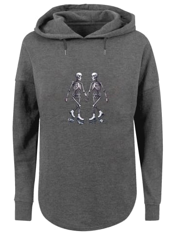 F4NT4STIC Oversized Hoodie Skelettpaar Eislaufen Valentinstagsgeschenk in charcoal