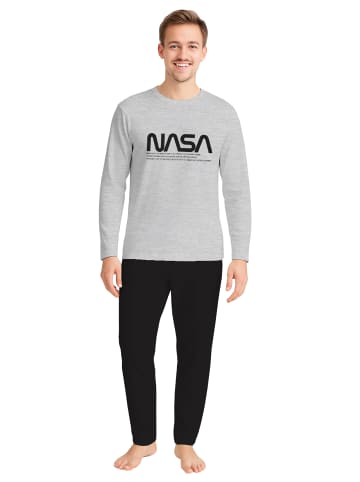 Nasa NASA Schlafanzug Pyjama Set Langarm in grau/schwarz