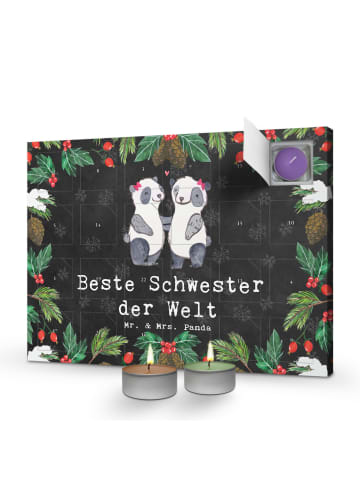 Mr. & Mrs. Panda adventskalender mit kerzen Panda Beste Schweste... in Kreidetafel