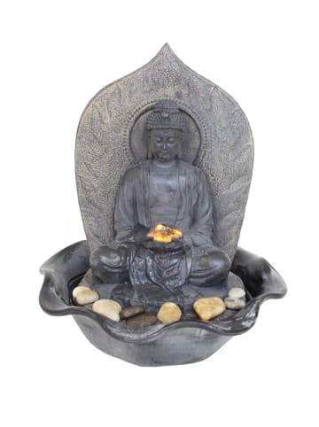 Kiom Led Zimmerbrunnen FoBuddha 25 x 30 x 25 in antik grau / schwarz