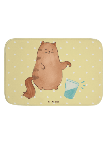 Mr. & Mrs. Panda Badteppich Katze Wasserglas ohne Spruch in Gelb Pastell