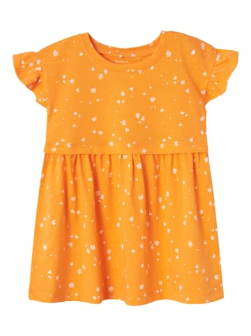 name it Kleid Kurzes Rundhals Baumwolle Dress in Orange