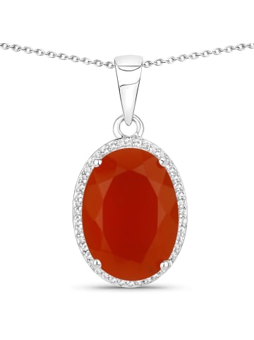 Rafaela Donata Kette mit Anhänger Sterling Silber Karneol orange-rot Topas weiß in silber