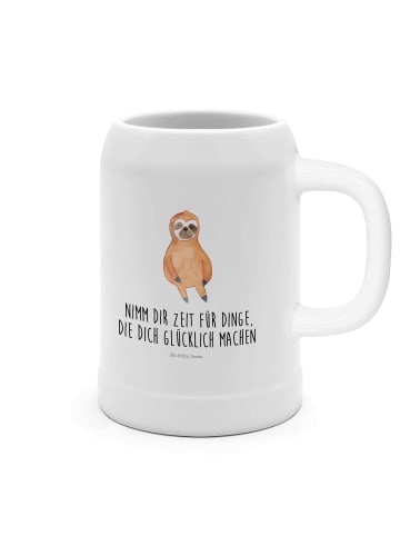 Mr. & Mrs. Panda Krug Faultier Zufrieden mit Spruch in Weiß