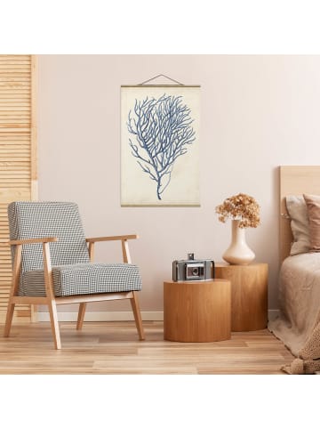 WALLART Stoffbild mit Posterleisten - Indigo Koralle III in Creme-Beige