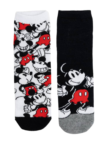 Disney 3er Pack Disney Mickey Mouse Socken Sneaker Strümpfe in grau/schwarz