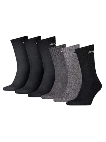 Puma Socken 6er Pack in Schwarz/Grau