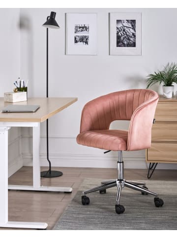 Beliani Bürostuhl KATONAH in Rosa/Schwarz/Silber - (W) 57 x (H) 78 x (L) 57 cm