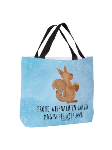 Mr. & Mrs. Panda Reisetasche Eichhörnchen Weihnachten mit Spruch in Eisblau