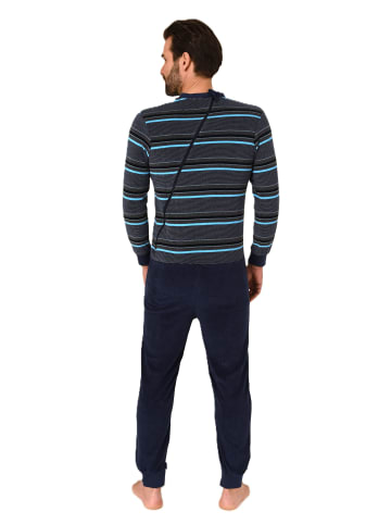 NORMANN Pflegeoverall Frottee langarm Reissverschluss - 88413 in blau