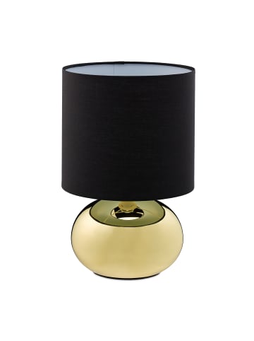 relaxdays Tischlampe in Gold/ Schwarz - (H)27,5 x Ø18 cm