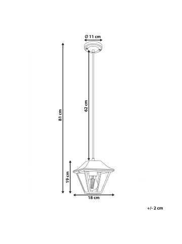 Beliani Pendelleuchten RESAVA in Schwarz - (W) 18 x (H) 81 x (L) 18 cm