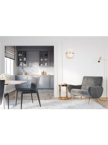 Licht-Erlebnisse Pendelleuchte Ø 20 x (T)90 cm in Weiß GoldWeiß Gold