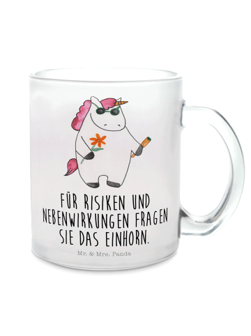 Mr. & Mrs. Panda Getränkebecher Einhorn Woodstock mit Spruch in Transparent