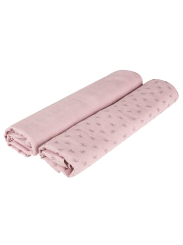 roba Puck- & Stilltuch Lil Planet 2er Set  rosa/mauve, Bio-Baumwolle