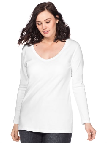 sheego Langarmshirt in weiß