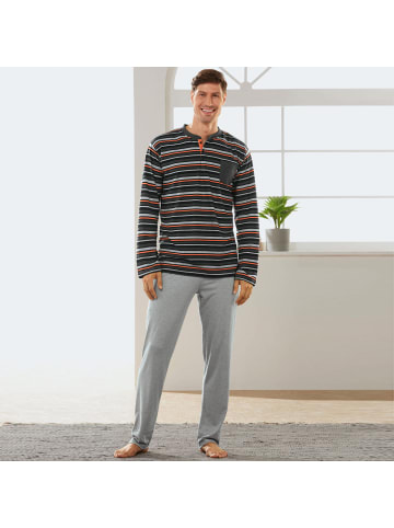 Erwin Müller Single-Jersey Schlafanzug in anthrazit meliert