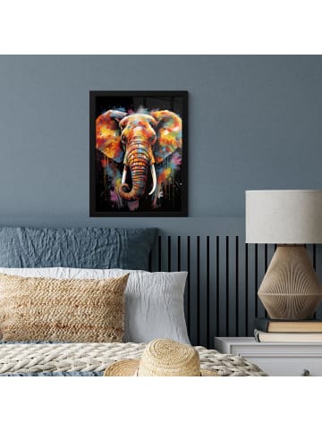 MuchoWow Poster mit Leiste Elefant