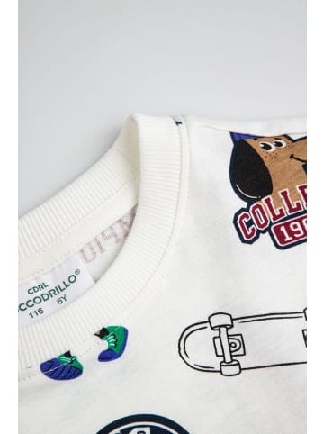 Coccodrillo Baumwoll-T-Shirt mit kurzen Ärmeln in ecru