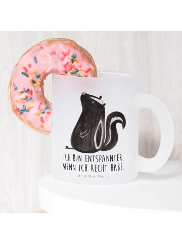 Mr. & Mrs. Panda Glas Stinktier Sitzen mit Spruch in Transparent