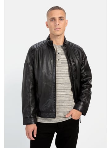 Camel Active Lederjacke mit Stehkragen in Asphalt