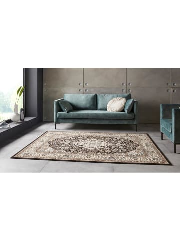 Nouristan Orientalischer Kurzflor Teppich Skazar Isfahan Creme Braun