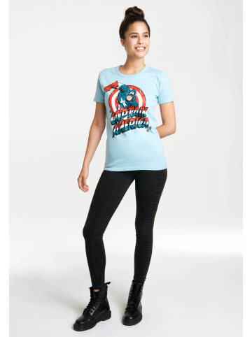 Logoshirt T-Shirt Captain America in hellblau