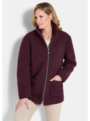 GOLDNER Jacke Teddy Jacke mit Stehkragen in aubergine