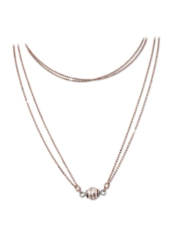 SilberDream 925  Silber vergoldet (Roségold 333) Damen SilberDream Kette Kugel  ca. 45cm