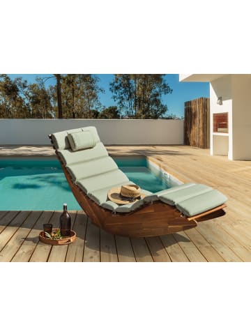 Beliani 2-tlg Gartenliege BRESCIA PREMIUM in Braun/Grün