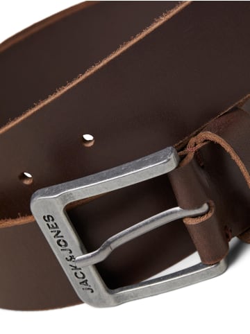 Jack & Jones Echtleder Gürtel Klassischer Leather Belt mit Löcher JACROCK in Braun