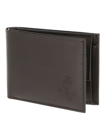 oxmox Leather Geldbörse RFID Schutz Leder 11 cm braun-freedom anchor