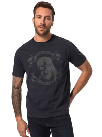 JP1880 Kurzarm T-Shirt in dunkelgrau melange
