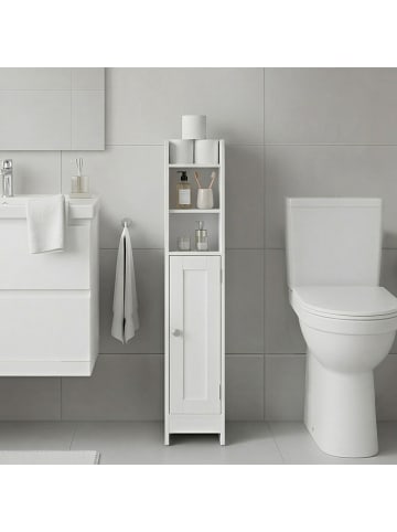 VASAGLE Badkommode Siren in Weiß - (B)18 x (H)92 x (T)20 cm