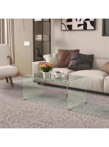 HOMCOM Couchtisch in Transparent 80L x 45B x 35H cm