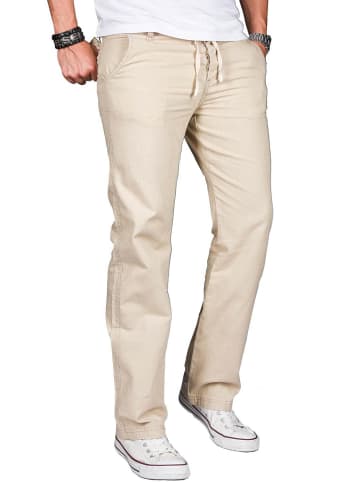 Alessandro Salvarini Hose Leinen Optik AS034 in Beige