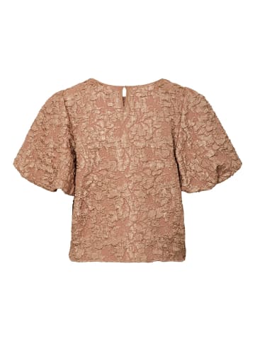 Pieces Bluse mit kurzen Ärmeln in Tawny Brown