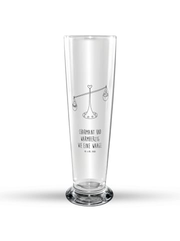 Mr. & Mrs. Panda Biertulpe Sternzeichen Waage mit Spruch in Transparent