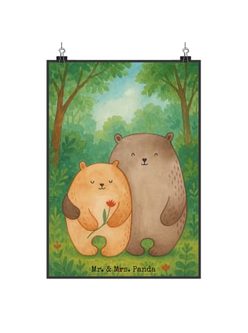 Mr. & Mrs. Panda Kunstdruck Bären Liebe Design ohne Spruch in Weiß