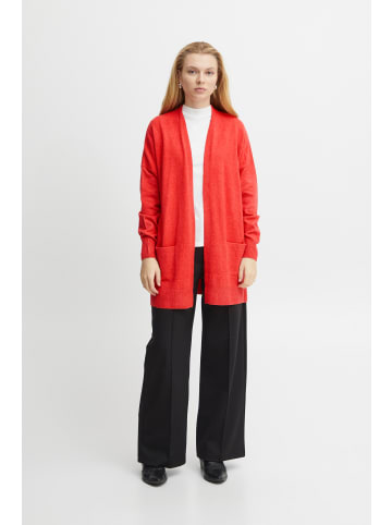 ICHI Strickjacke IHALPA Loose fit in Poppy Red