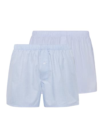 Hanro Boxershorts Fancy Woven in Blau / hellblau