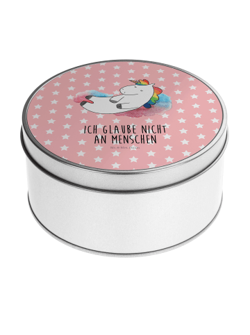 Mr. & Mrs. Panda Keksdose Einhorn Wolke 7 mit Spruch in Rot Pastell