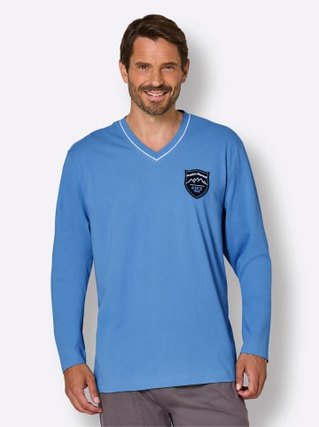 WITT WEIDEN Schlafanzug-Shirt in mittelblau