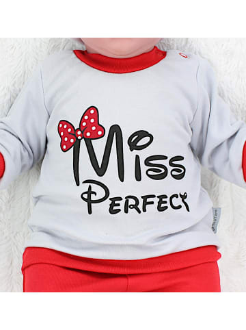 TupTam Baby Mädchen Langarmshirt Babyhose Outfit 2teilig in grau/rot